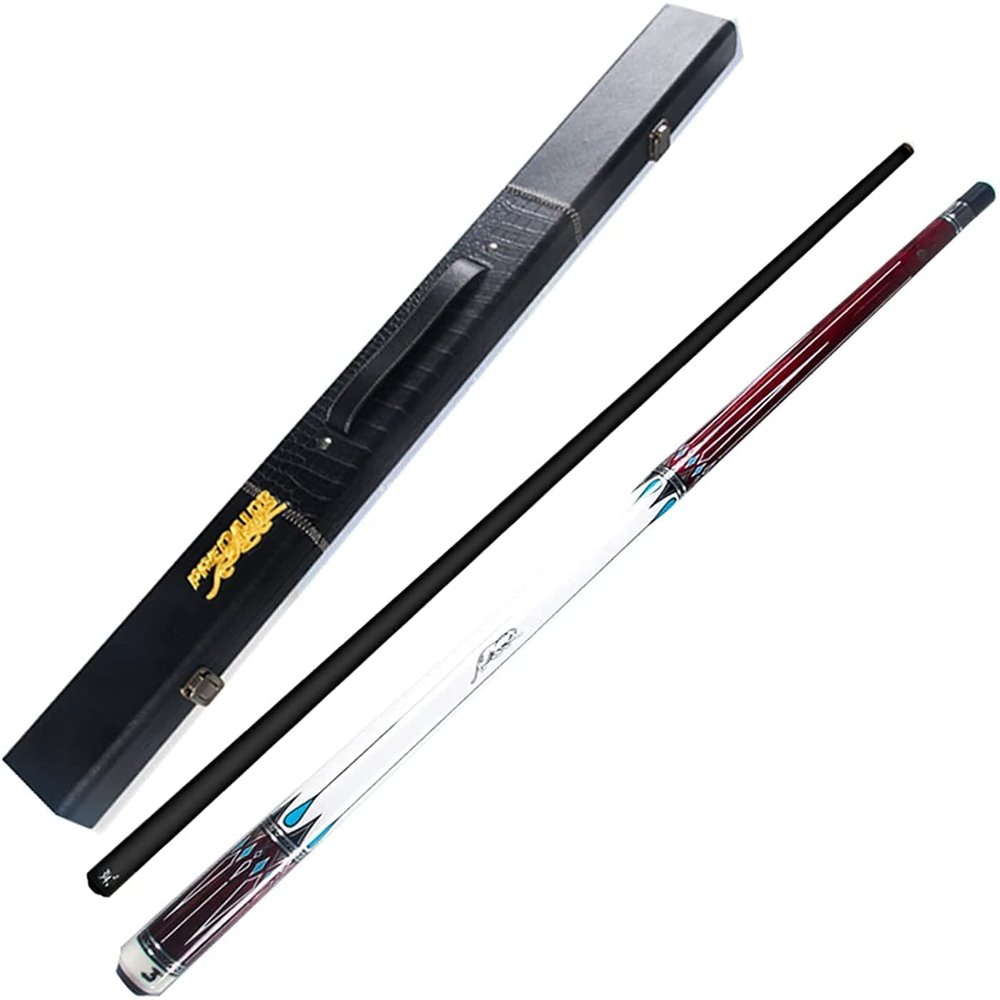 RYGHTTYT snooker and pool cues adult with case 1/2 Split Pool Cue Stick Single Pole, Maple Pool Cue Black Forelimbs 57Inch, Billiard Pool Cue Adult 19Oz Nano Hard Paint 10.8/11.8/13Mm Tips,Black Maple