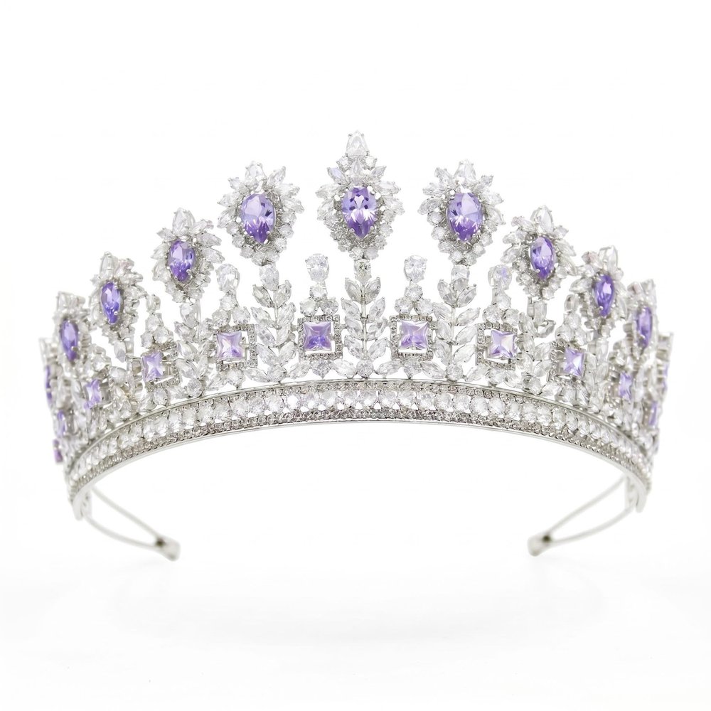 Cubic Zirconia Royal Tiara Crown for Women