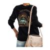 MOGUI I Got A Heart Like A Truck Tank Top Western Cowboy Sunset T-Shirt I Got A Heart Like A Truck T Shirt Fun Funny Vintage Gift Women Casual Loose Crewneck Long-Sleeved Retro T Pullover Black view 3
