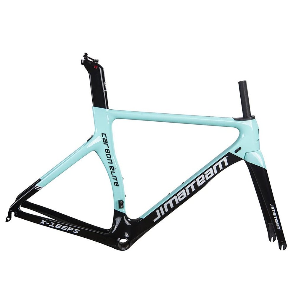 HIMALO 700c Road Bike Frameset Carbon C Brake Racing Frame QR 100/130mm Internal Routing Rame Set 46/48/50/52/54CM (Color : Light Blue, Size : 48cm)