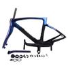 HIMALO 700C Carbon Road Bike Frameset 43/46.5/50/51.5/53/54/55/56cm C Brake Frame QR 100/130mm Internal Routing,with Handlebar (Color : Blue, Size : 46.5CM) view 2
