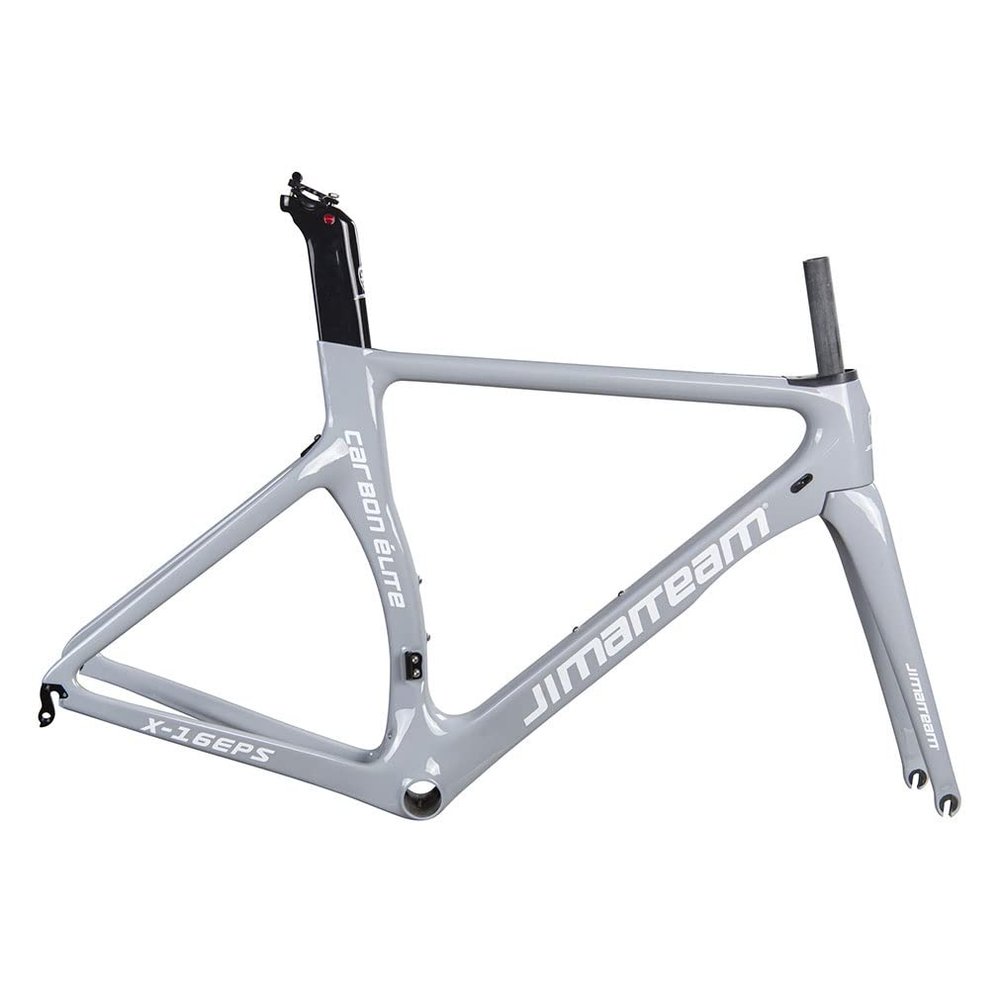 HIMALO 700c Road Bike Frameset Carbon C Brake Racing Frame QR 100/130mm Internal Routing Rame Set 46/48/50/52/54CM (Color : Light Gray, Size : 50cm)