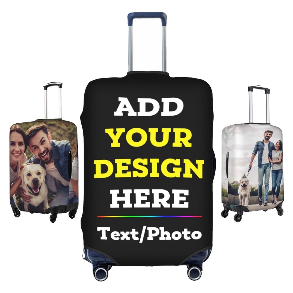 Custom Design Elastic Luggage Cover Personality Suitcase Cover for 18-32inch (L, fit 25-28 Inch Luggage)