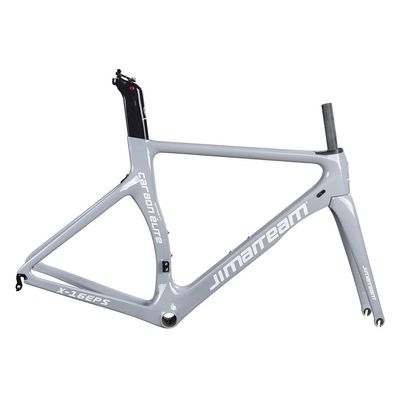 HIMALO 700c Road Bike Frameset Carbon C Brake Racing Frame QR 100/130mm Internal Routing Rame Set 46/48/50/52/54CM (Color : Light Gray, Size : 48cm)