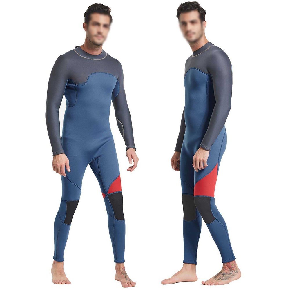 Wetsuits for Men, Full Body Wet Suit, 3mm Neoprene Scuba Diving Suit Long Sleeves UV Protection Diving Skin Back Zip Thermal Swimsuit for Diving Surfing Snorkeling Kayaking Water Sports