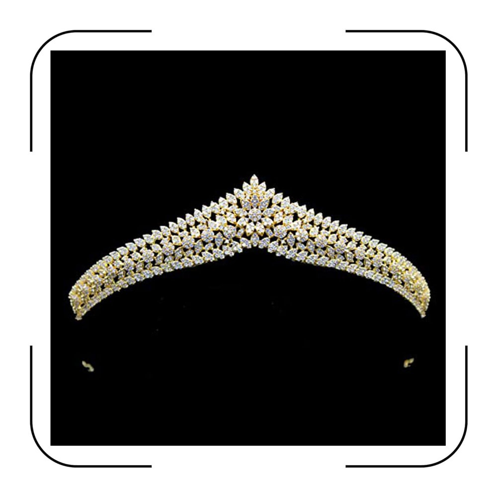 Cubic Zirconia Wedding Tiaras for Bride Small Sweet 16 Birthday Prom Queen Crown Pageant Headpieces Coronas Para 15 Anos Quinceaneras Silver Bridal Hair Accessories (Gold 2)