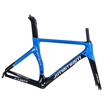 HIMALO 700c Road Bike Frameset Carbon C Brake Racing Frame QR 100/130mm Internal Routing Rame Set 46/48/50/52/54CM (Color : Blue, Size : 46cm)