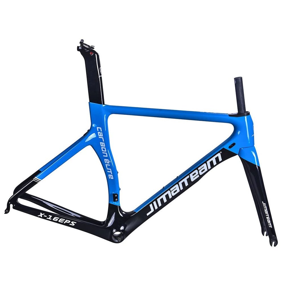 HIMALO 700c Road Bike Frameset Carbon C Brake Racing Frame QR 100/130mm Internal Routing Rame Set 46/48/50/52/54CM (Color : Blue, Size : 46cm)