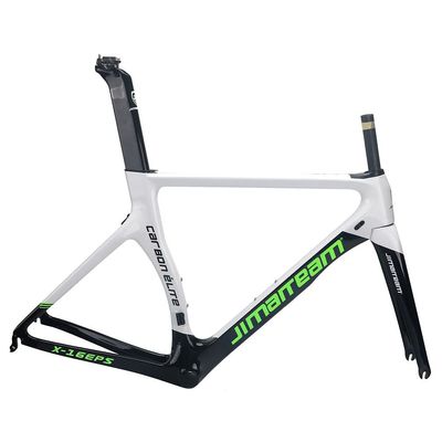 HIMALO 700c Road Bike Frameset Carbon C Brake Racing Frame QR 100/130mm Internal Routing Rame Set 46/48/50/52/54CM (Color : White B, Size : 50cm)