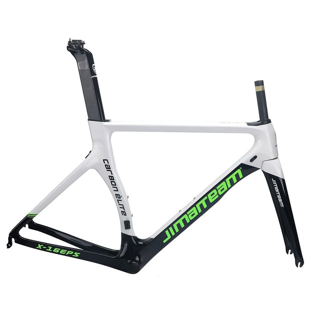 HIMALO 700c Road Bike Frameset Carbon C Brake Racing Frame QR 100/130mm Internal Routing Rame Set 46/48/50/52/54CM (Color : White B, Size : 50cm)