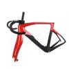 HIMALO 700C Carbon Road Bike Frameset 43/46.5/50/51.5/53/54/55/56cm C Brake Frame QR 100/130mm Internal Routing,with Handlebar (Color : Red, Size : 54cm) view 1