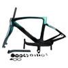 HIMALO 700C Carbon Road Bike Frameset 43/46.5/50/51.5/53/54/55/56cm C Brake Frame QR 100/130mm Internal Routing,with Handlebar (Color : Green, Size : 51.5nm) view 2