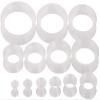 1 PAIR (2pcs) SILICONE EARSKIN TUNNELS Double Flare Gauges Super Ultra Thin Soft Flexible Flesh Plugs 1042 (00G (10MM), White) view 3