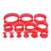 1 PAIR (2pcs) SILICONE EARSKIN TUNNELS Double Flare Gauges Super Ultra Thin Soft Flexible Flesh Plugs 1042 (0G (8MM), Red) view 3