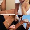 MBW 14K Gold Plated Bracelets for Women, Dainty Tennis Bracelet Set Stackable Bracelets CZ Tiny Cute Heart Figaro Link Chain Bracelet Minimalist Waterproof Jewelry for Women Trendy view 4