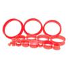 1 PAIR (2pcs) SILICONE EARSKIN TUNNELS Double Flare Gauges Super Ultra Thin Soft Flexible Flesh Plugs 1042 (00G (10MM), Red) view 2