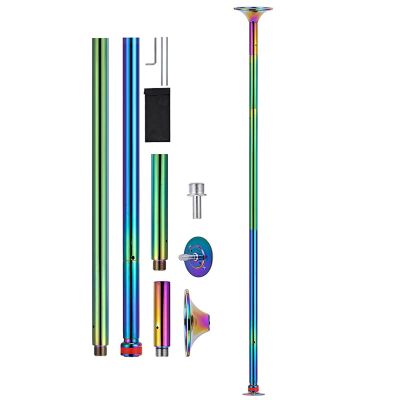 Stripper Pole for Home Heavy Duty Plus Size, Portable Removable 45mm Dance Pole Kit, Spinning & Static Dancing Pole for Apartment Bedroom Club Bar Gym ( Color : Colour , Size : 2.3m-3.115m/7.3ft-10ft