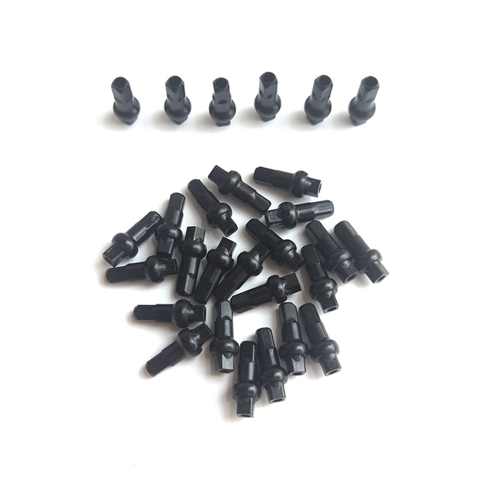 HERERO Bicycle Nipples 14G 14.4mm 16mm 18mm Aluminum Alloy Or Brass Black Red Silver for Mountain Or Road Bike Wheel Spokes (Color : BLK 14mm 64pcs Alloy)