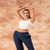 Double Scoop Neck Solid Sports Bra (Color : Baby Pink, Size : X-Small) view 4