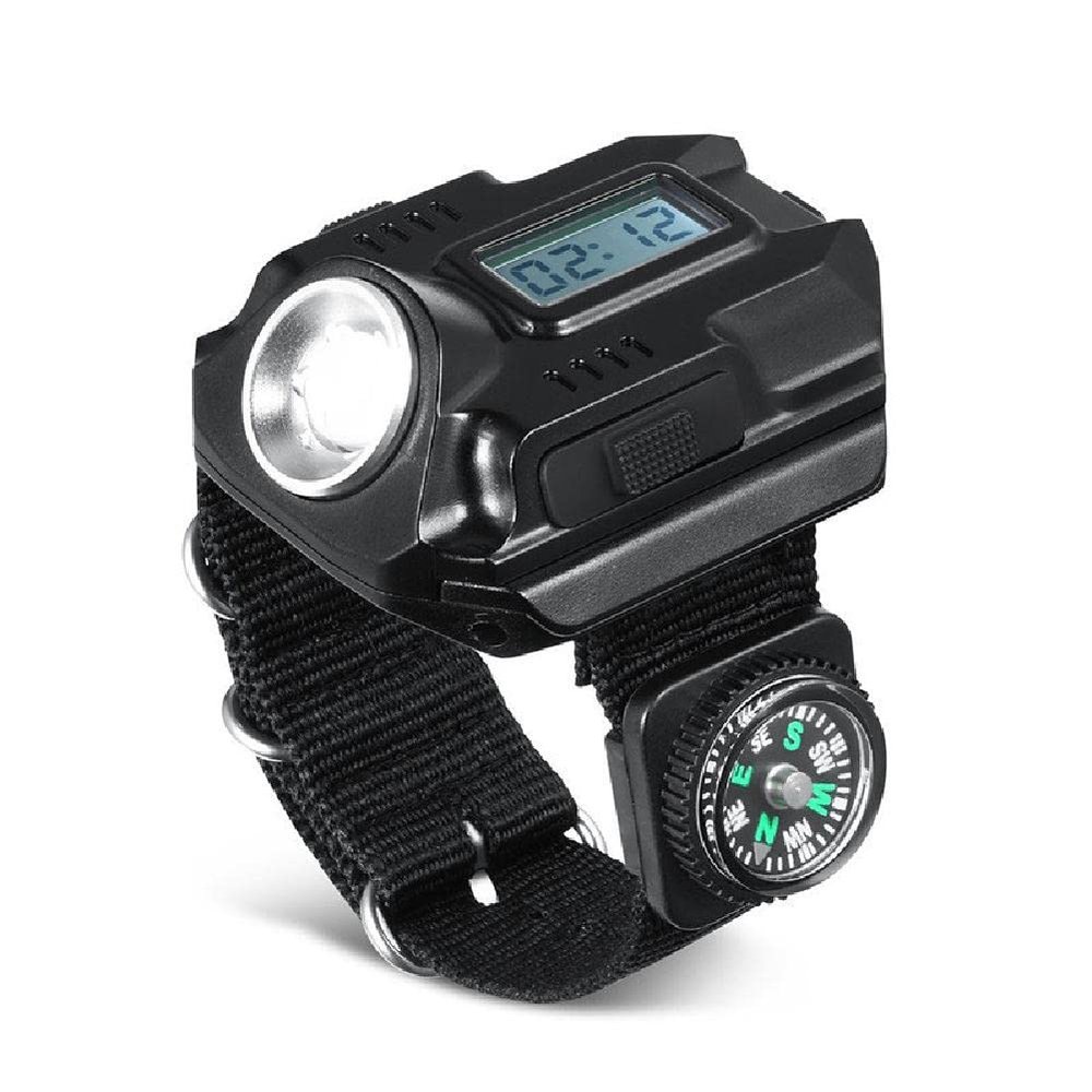 MOUDOAUER Wrist Light LED Wrist Watch Flashlight Torch Light USB Charging Wrist Model Tactical Rechargeable Flashlight Accessories Watch Accessory