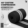 DMoose Fitness Elbow Wraps for Weightlifting (Pair) - 40'' Adjustable Elbow Strap for Gym Workout & Bench Press, Compression Elbow Wraps for Tendonitis & Joint Support, Elbow Sleeve (White Stripes) view 4