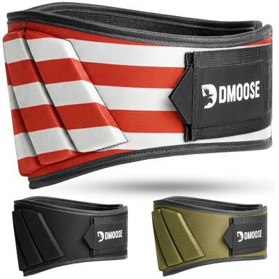 DMoose gym belt for men weight lifting. Weight Belt Gym squat Weightlifting Powerlifting Workout Heavy Duty Training Strength Training Equipment - American XSmall