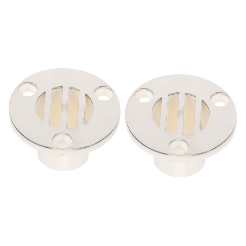 DOITOOL 2pcs Boat Deck Floor Drain Fitting Scupper Drain Cover for Yacht and Rv Easy Install Mirror Polished Strong Load-Bearing Capacity Prevents Water Seepage