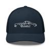 1961 Corvette Silhouette Antique Collector Car Custom Trucker Cap Snapback Hat Navy view 1