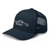 1961 Corvette Silhouette Antique Collector Car Custom Trucker Cap Snapback Hat Navy view 4