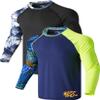 Liberty Pro 2-Pack Men's UV Long Sleeve Swim Shirts Loose Fit Rash Guards (Contrast Sleeves Navy/Black, Large) view 1
