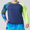 Liberty Pro 2-Pack Men's UV Long Sleeve Swim Shirts Loose Fit Rash Guards (Contrast Sleeves Navy/Black, Large) view 2