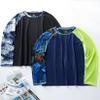 Liberty Pro 2-Pack Men's UV Long Sleeve Swim Shirts Loose Fit Rash Guards (Contrast Sleeves Navy/Black, Large) view 4