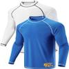 2 Pack Men's Sun Protection Long Sleeve Swim Shirts UPF 50+ Loose Fit Rash Guards Fishing Quick Dry Clothing (Blue/White, Large) view 1