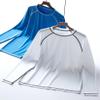 2 Pack Men's Sun Protection Long Sleeve Swim Shirts UPF 50+ Loose Fit Rash Guards Fishing Quick Dry Clothing (Blue/White, Large) view 4