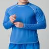 2 Pack Men's Sun Protection Long Sleeve Swim Shirts UPF 50+ Loose Fit Rash Guards Fishing Quick Dry Clothing (Blue/White, Medium) view 3