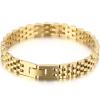 316L Stainless Steel Bracelet For Men Women 15MM Wide Link Watch Chain Men's Bracelets Necklaces Mannen Armband Hand Accessories (Gold Color 10MM 1-17cm) view 1