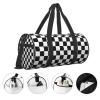 Checkerboard Black and White Pattern Travel Luggage Duffel Bag Sports Rolling Foldable Duffel Bag view 3