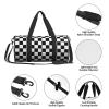 Checkerboard Black and White Pattern Travel Luggage Duffel Bag Sports Rolling Foldable Duffel Bag view 4