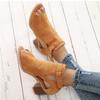 ZKXYFFS Chunky Heeled Sandals for Women Cutout Open Toe Buckle Block Heel Sandals Womens Summer Beach Dressy Party High Heeled Sandal view 2