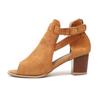 ZKXYFFS Chunky Heeled Sandals for Women Cutout Open Toe Buckle Block Heel Sandals Womens Summer Beach Dressy Party High Heeled Sandal view 4