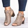 ZKXYFFS Chunky Heeled Sandals for Women Cutout Open Toe Buckle Block Heel Sandals Womens Summer Beach Dressy Party High Heeled Sandal view 2
