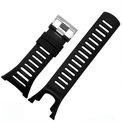 GANYUU For SUUNTO Ambit 1 2 3 2R 2S 24mm Watch Rubber Band Screwdriver Watch Accessories (Color : B-silver, Size : 35mm)