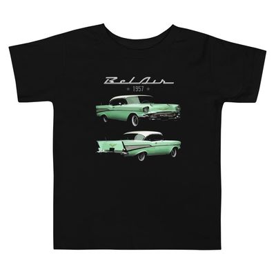 1957 Chevy Bel Air Surf Green Two Door Hardtop American Classic Car Toddler Short Sleeve Tee