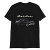1957 Chevy Bel Air Classic Car Line Art Custom Collector Cars T-Shirt Black view 1