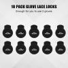 10pcs Baseball Glove Lace Locks, Black Lace Locks Gloves with Springs No Knot Required Strong Elasticity Plastic Cord Locks Baseball Glove Accessories Fits All Gloves view 3