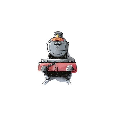 Harry Potter Hogwarts Express Print (30cm x 30cm) (Gray/Red/Black)