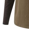 Dninmim Men Casual O Neck Long Raglan Sleeve Color Block T-Shirt Buttons Pullover view 4