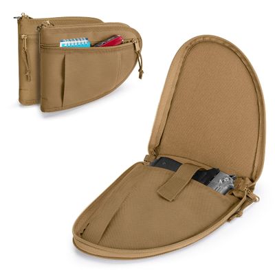 GOBUROS Padded Pistol Cases (2 Packs) with Lockable Zipper, Handgun Bag with Thickened Velvet Lining for Gun Storage and Transport, Khaki