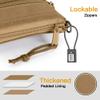 GOBUROS Padded Pistol Cases (2 Packs) with Lockable Zipper, Handgun Bag with Thickened Velvet Lining for Gun Storage and Transport, Khaki view 4