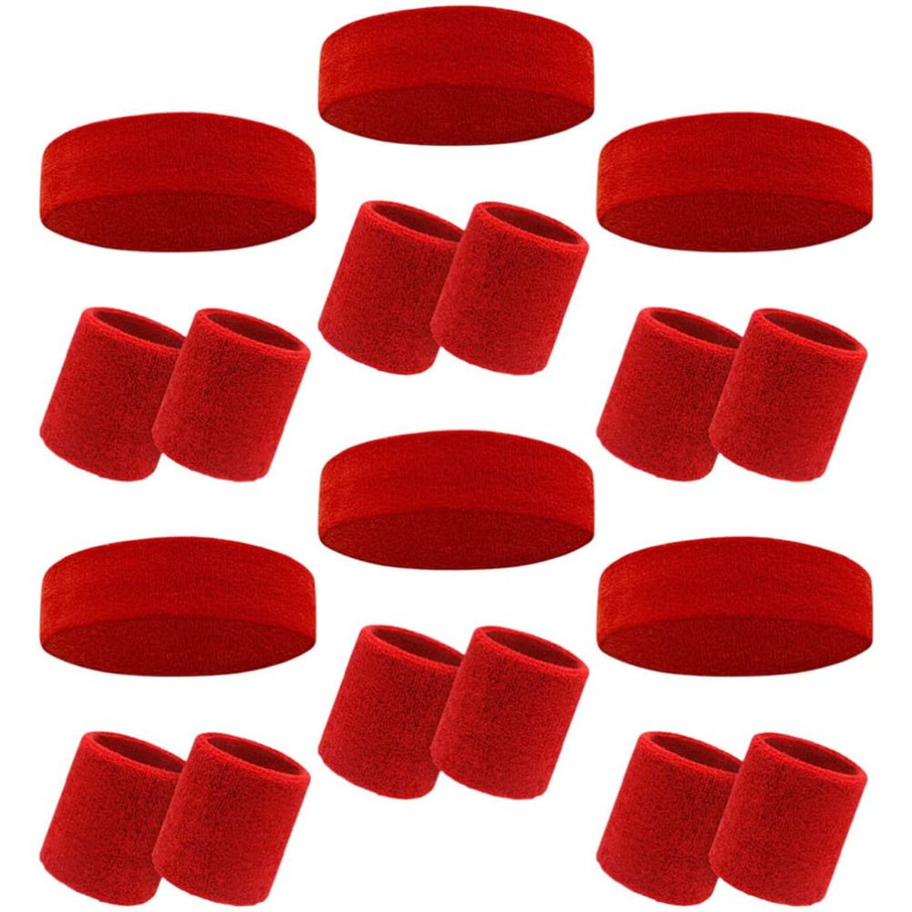 BESPORTBLE 1set Sports Sweatband and Headband Set Breathable Wristbands for Men and Women Moisture-Wicking Athletic Bands for Basketball Tennis Running and Workouts